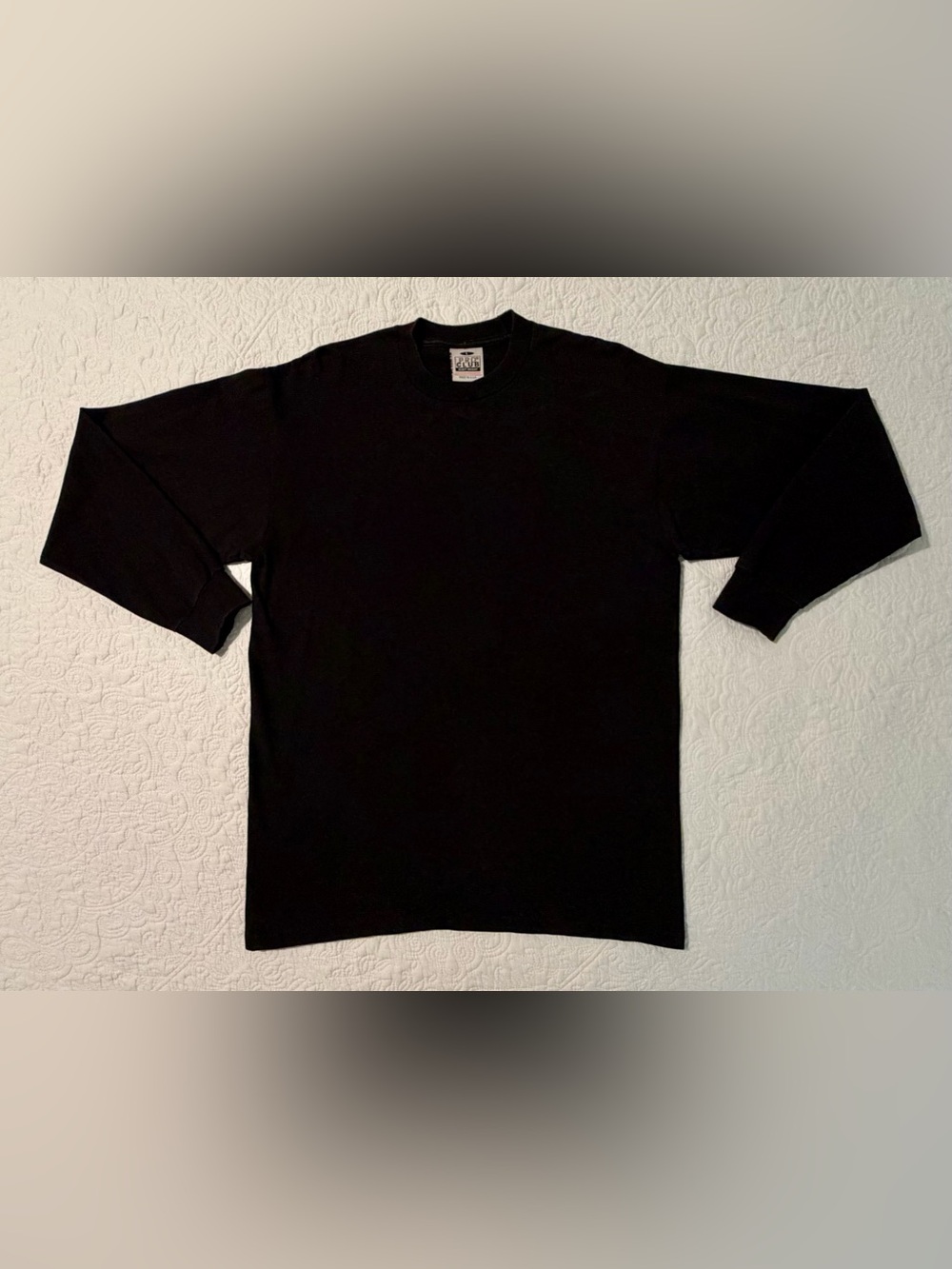 Pro Club | Heavyweight Cotton Long Sleeve Crewneck T-Shirt | Large | Black